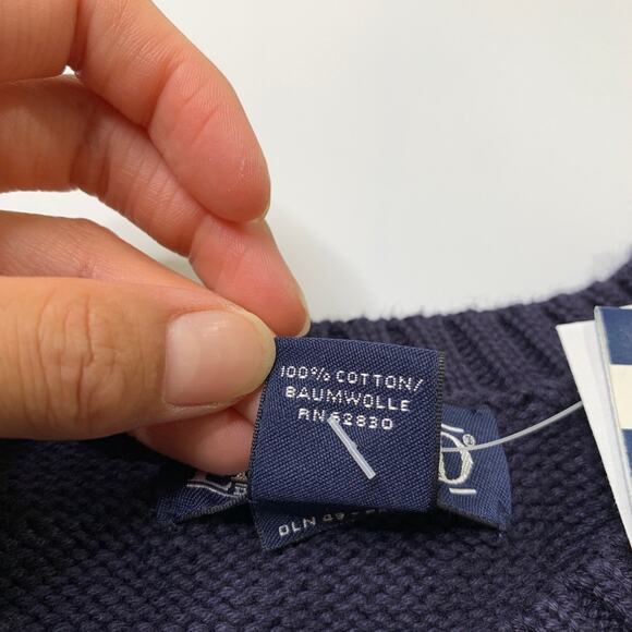 Vintage Lands End Sweater Women 3X Plus Navy The Classic Drifter Heavy Knit Crew - Picture 7 of 11